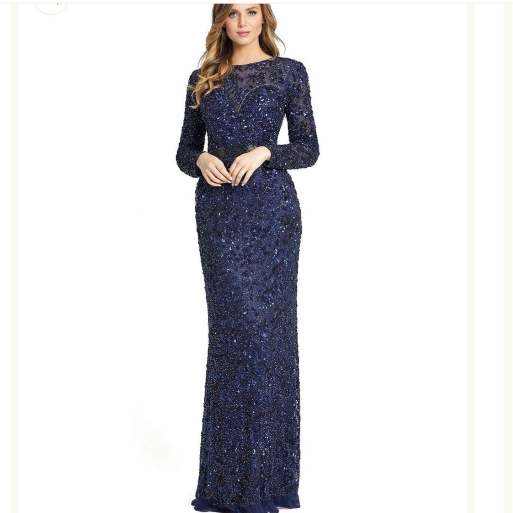Mac Duggal Midnight Blue Sequin Gown